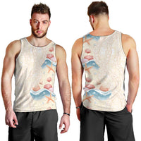 Beige Hawaii Lei Seashells Starfish Men Tank Top Sandy Sylized LT01 - Polynesian Pride