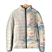 Beige Hawaii Lei Seashells Starfish Padded Jacket Sandy Sylized LT01 - Polynesian Pride