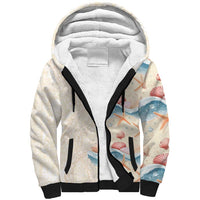 Beige Hawaii Lei Seashells Starfish Sherpa Hoodie Sandy Sylized LT01 Unisex Beige - Polynesian Pride