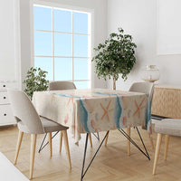 Beige Hawaii Lei Seashells Starfish Tablecloth Sandy Sylized LT01 - Polynesian Pride