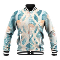 Hawaii Lei Seashells Starfish Baseball Jacket Fresh Summer Vibe LT01 Unisex Blue - Polynesian Pride