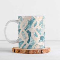 Hawaii Lei Seashells Starfish Ceramic Mug Fresh Summer Vibe LT01 Blue - Polynesian Pride