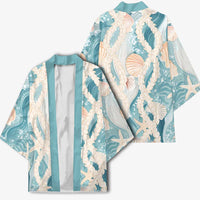 Hawaii Lei Seashells Starfish Kimono Fresh Summer Vibe - Polynesian Pride