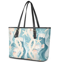 Hawaii Lei Seashells Starfish Leather Tote Bag Fresh Summer Vibe - Polynesian Pride