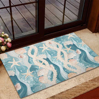 Hawaii Lei Seashells Starfish Rubber Doormat Fresh Summer Vibe LT01 - Polynesian Pride