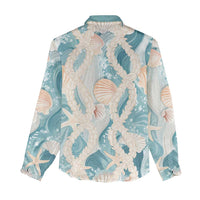 Hawaii Lei Seashells Starfish Women Casual Shirt Fresh Summer Vibe - Polynesian Pride