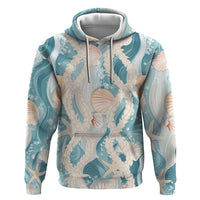 Hawaii Lei Seashells Starfish Zip Hoodie Fresh Summer Vibe - Polynesian Pride