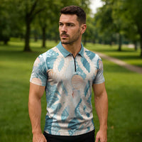 Hawaii Lei Seashells Starfish Zipper Polo Shirt Fresh Summer Vibe LT01 - Polynesian Pride