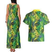 Hawaii Summer Tropical Leaves Couples Matching Tank Maxi Dress and Hawaiian Shirt LT01 - Polynesian Pride