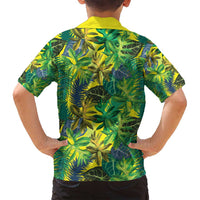 Hawaii Summer Tropical Leaves Family Matching Long Sleeve Bodycon Dress and Hawaiian Shirt - Polynesian Pride