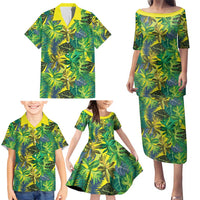 Hawaii Summer Tropical Leaves Family Matching Puletasi and Hawaiian Shirt LT01 - Polynesian Pride