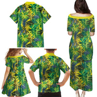 Hawaii Summer Tropical Leaves Family Matching Puletasi and Hawaiian Shirt LT01 - Polynesian Pride