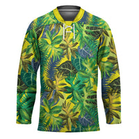 Hawaii Summer Tropical Leaves Hockey Jersey LT01 Unisex Yellow - Polynesian Pride