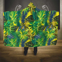 Hawaii Summer Tropical Leaves Hooded Blanket - Polynesian Pride