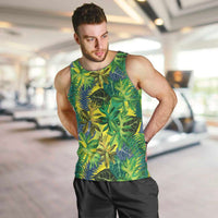 Hawaii Summer Tropical Leaves Men Tank Top LT01 Yellow - Polynesian Pride