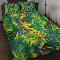 Hawaii Summer Tropical Leaves Quilt Bed Set - Polynesian Pride