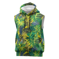 Hawaii Summer Tropical Leaves Sleeveless Hoodie - Polynesian Pride