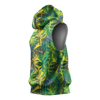 Hawaii Summer Tropical Leaves Sleeveless Hoodie - Polynesian Pride