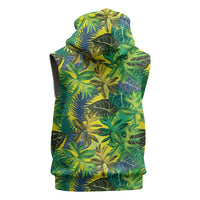 Hawaii Summer Tropical Leaves Sleeveless Zip Hoodie - Polynesian Pride