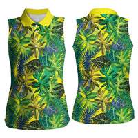 Hawaii Summer Tropical Leaves Women Sleeveless Polo Shirt LT01 - Polynesian Pride