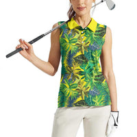 Hawaii Summer Tropical Leaves Women Sleeveless Polo Shirt LT01 - Polynesian Pride