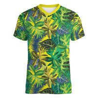 Hawaii Summer Tropical Leaves Women V-Neck T-Shirt - Polynesian Pride