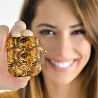 Hawaii Gold Tropical Leaves AirPods Case LT01 Gold - Polynesian Pride