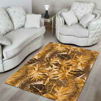 Hawaii Gold Tropical Leaves Area Rug - Polynesian Pride