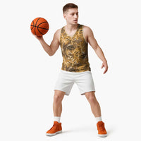 Hawaii Gold Tropical Leaves Basketball Jersey - Polynesian Pride