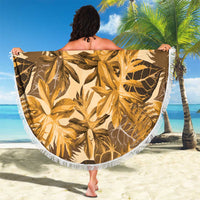 Hawaii Gold Tropical Leaves Beach Blanket LT01 - Polynesian Pride