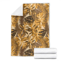 Hawaii Gold Tropical Leaves Blanket - Polynesian Pride