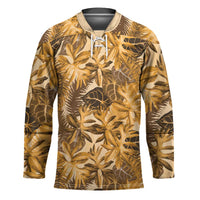 Hawaii Gold Tropical Leaves Hockey Jersey LT01 Unisex Gold - Polynesian Pride