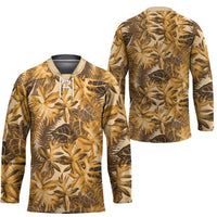 Hawaii Gold Tropical Leaves Hockey Jersey LT01 - Polynesian Pride