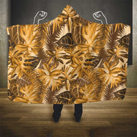 Hawaii Gold Tropical Leaves Hooded Blanket - Polynesian Pride