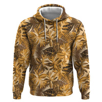 Hawaii Gold Tropical Leaves Hoodie - Polynesian Pride