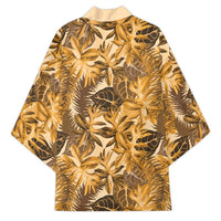 Hawaii Gold Tropical Leaves Kimono - Polynesian Pride