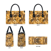 Hawaii Gold Tropical Leaves Leather Bag - Polynesian Pride