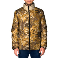Hawaii Gold Tropical Leaves Padded Jacket - Polynesian Pride