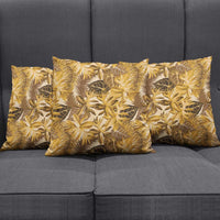 Hawaii Gold Tropical Leaves Pillow Cover - Polynesian Pride