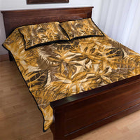 Hawaii Gold Tropical Leaves Quilt Bed Set - Polynesian Pride