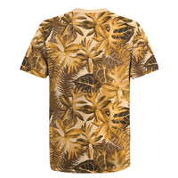 Hawaii Gold Tropical Leaves Rugby Jersey LT01 - Polynesian Pride