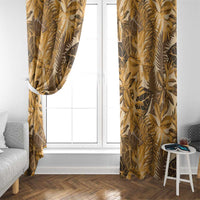 Hawaii Gold Tropical Leaves Window Curtain - Polynesian Pride