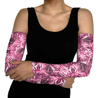 Hawaii Pink Tropical Leaves Arm Sleeves - Polynesian Pride
