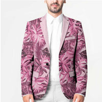 Hawaii Pink Tropical Leaves Blazer - Polynesian Pride