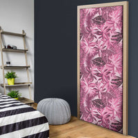Hawaii Pink Tropical Leaves Door Cover - Polynesian Pride