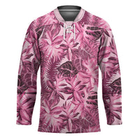 Hawaii Pink Tropical Leaves Hockey Jersey LT01 Unisex Pink - Polynesian Pride