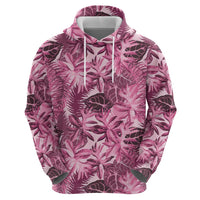 Hawaii Pink Tropical Leaves Hoodie - Polynesian Pride