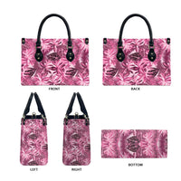 Hawaii Pink Tropical Leaves Leather Bag - Polynesian Pride