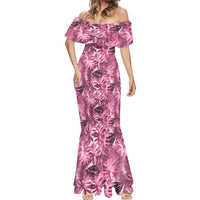 Hawaii Pink Tropical Leaves Mermaid Dress - Polynesian Pride