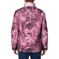 Hawaii Pink Tropical Leaves Padded Jacket - Polynesian Pride